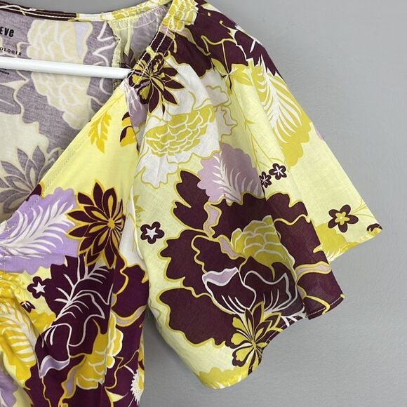 Anthropologie Maeve Floral Cinched Flutter Sleeve Top. Size Small Petite… - Picture 6 of 14